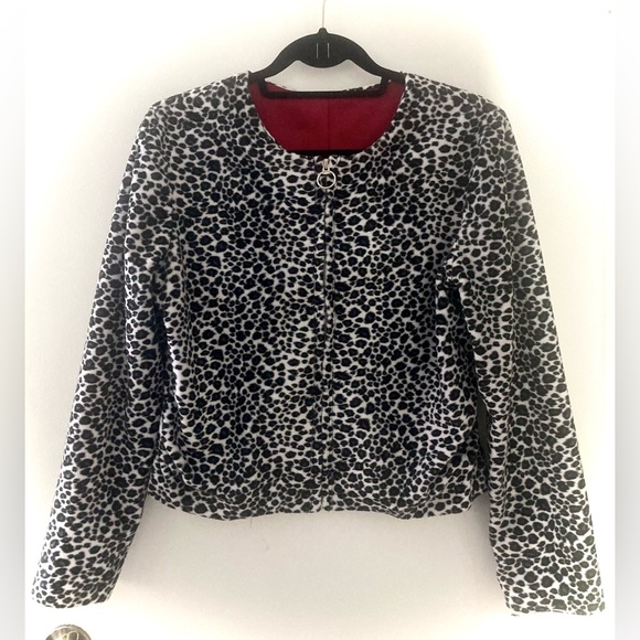 Handmade Jackets & Blazers - Vintage Handmade Leopard Print Faux Fur Jacket - 90s - Metal Zipper - M/L